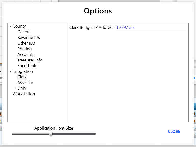 The Options screen showing the Clerk Integration options