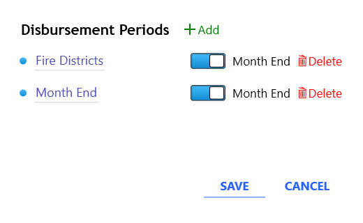 The Disbursement Period Editor