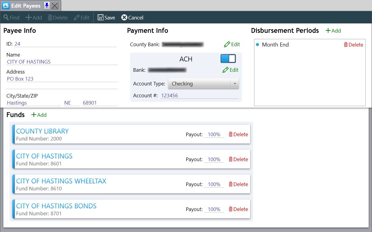 The Payee Editor