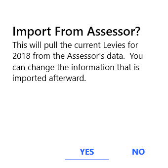 Import From Assessor Confirmation