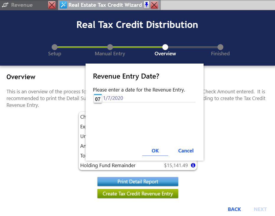 Revenue Date Selection