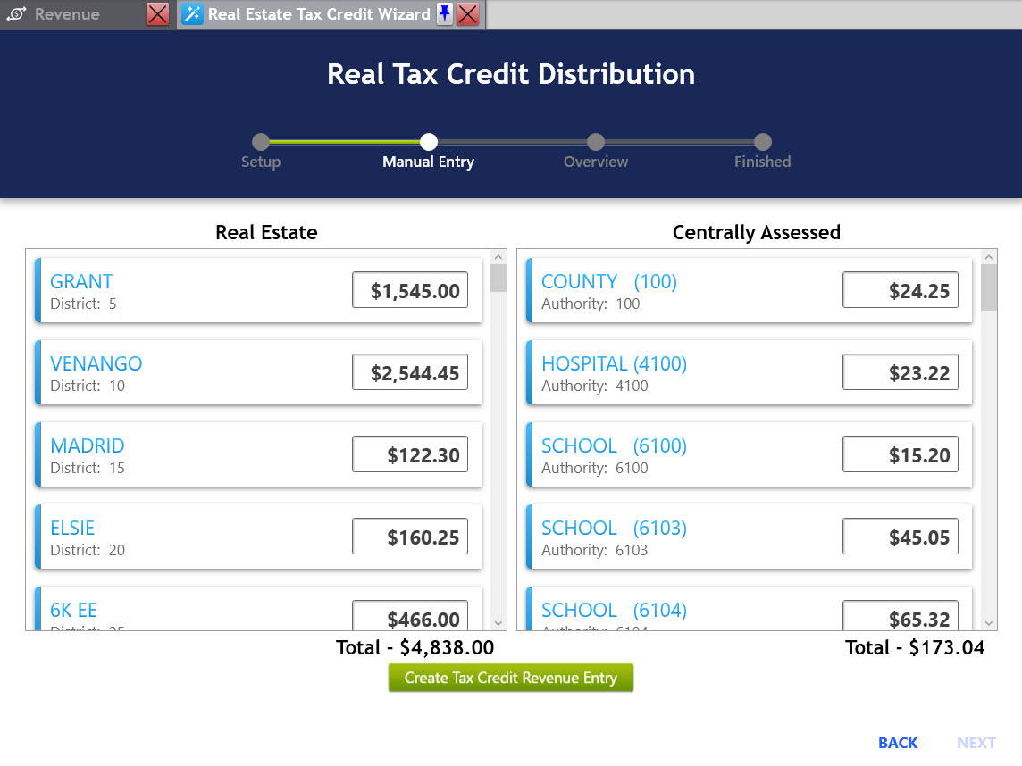 Real Tax Credit Wizard Manual Entry